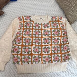 BiBi Cream and Multicolor Floral Sweater